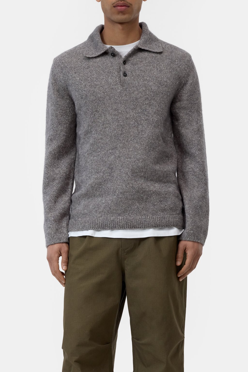 Polo-Pullover aus Baumwoll-Woll-Mix