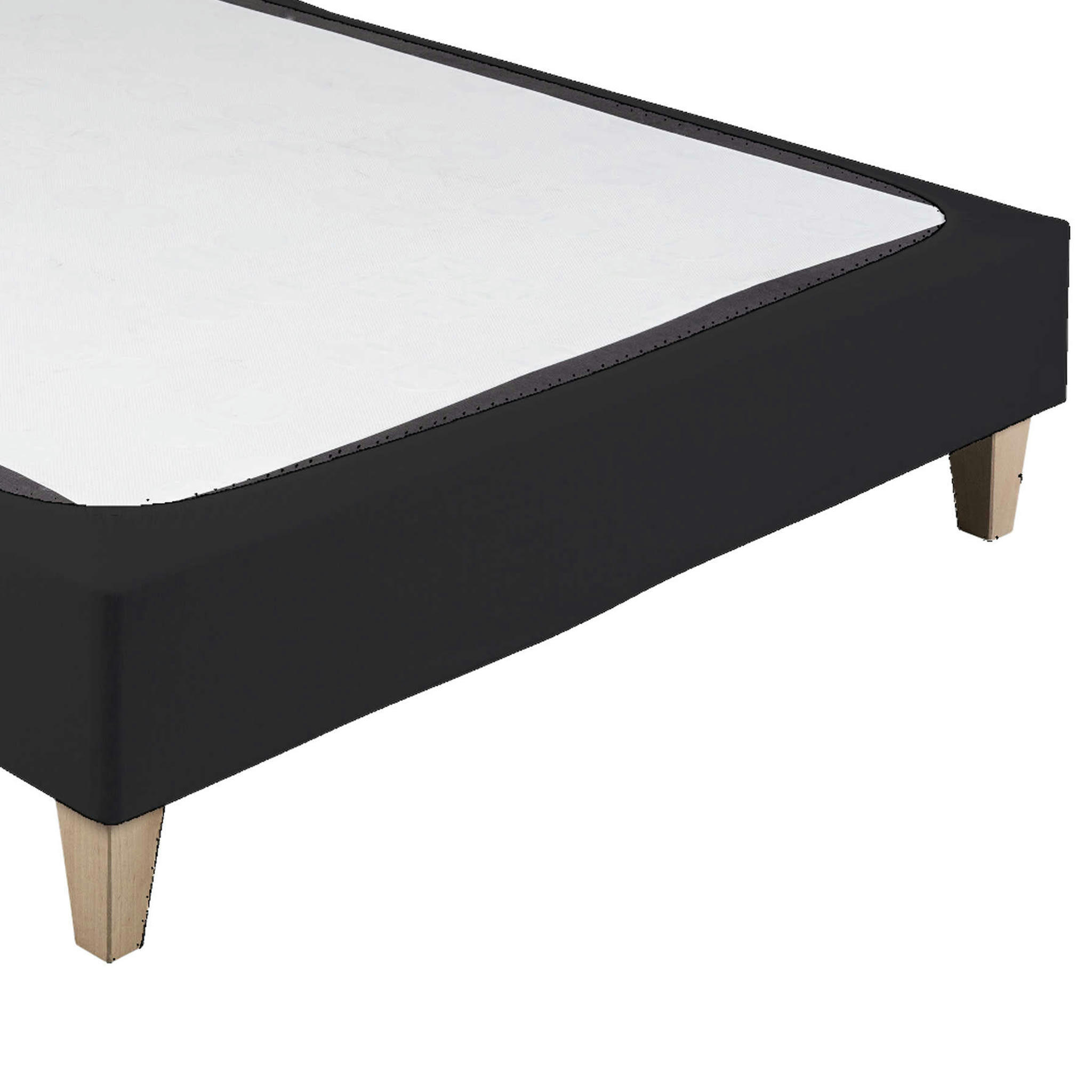 - Cache sommier coton jersey noir 140x190