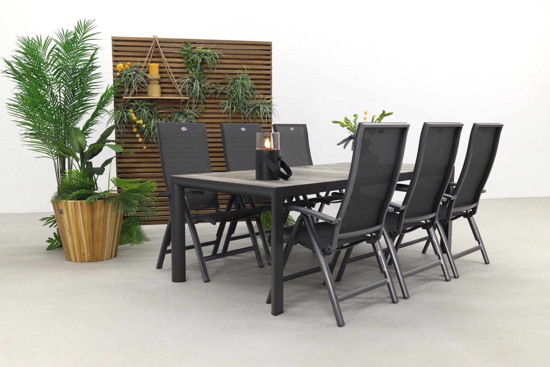 Hartman Valentino Kings tuinset antraciet - 220x100 cm.