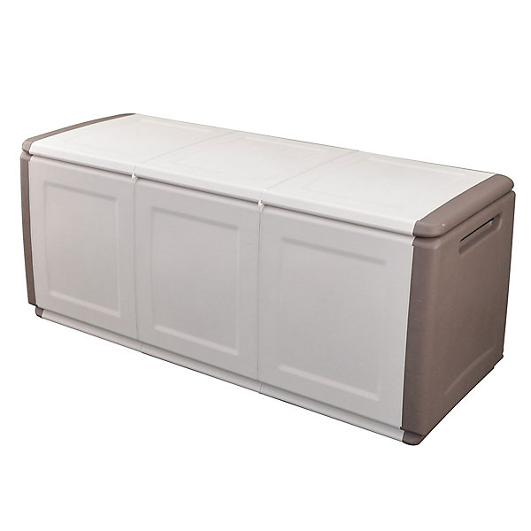 Coffre de rangement 330L Beige/Taupe 138 x 53 x H57cm Poignées de transport polypropylène INTEC