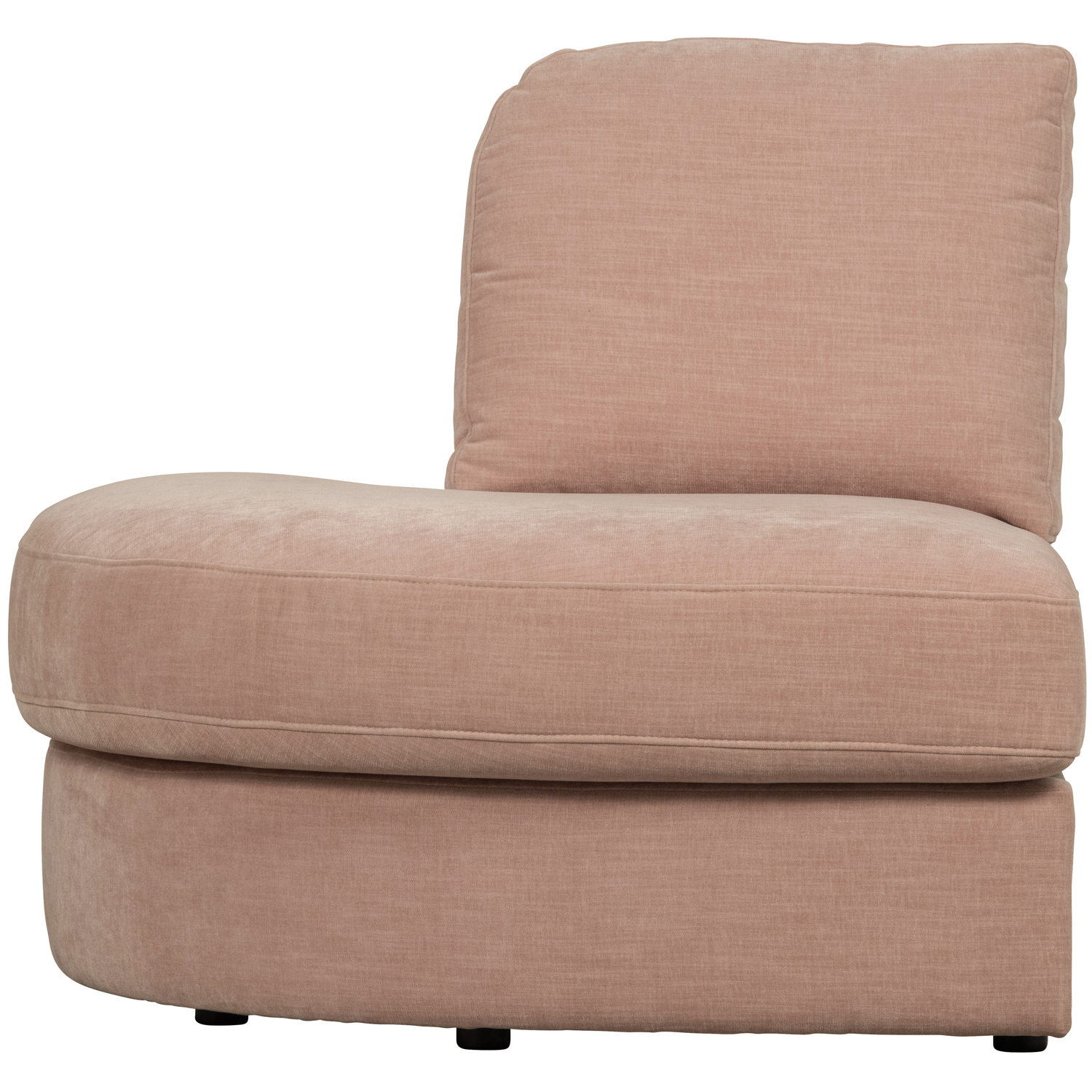 vtwonen 1-zits bank element ronde hoek links Family - Polyester - Roze - 85x93x98