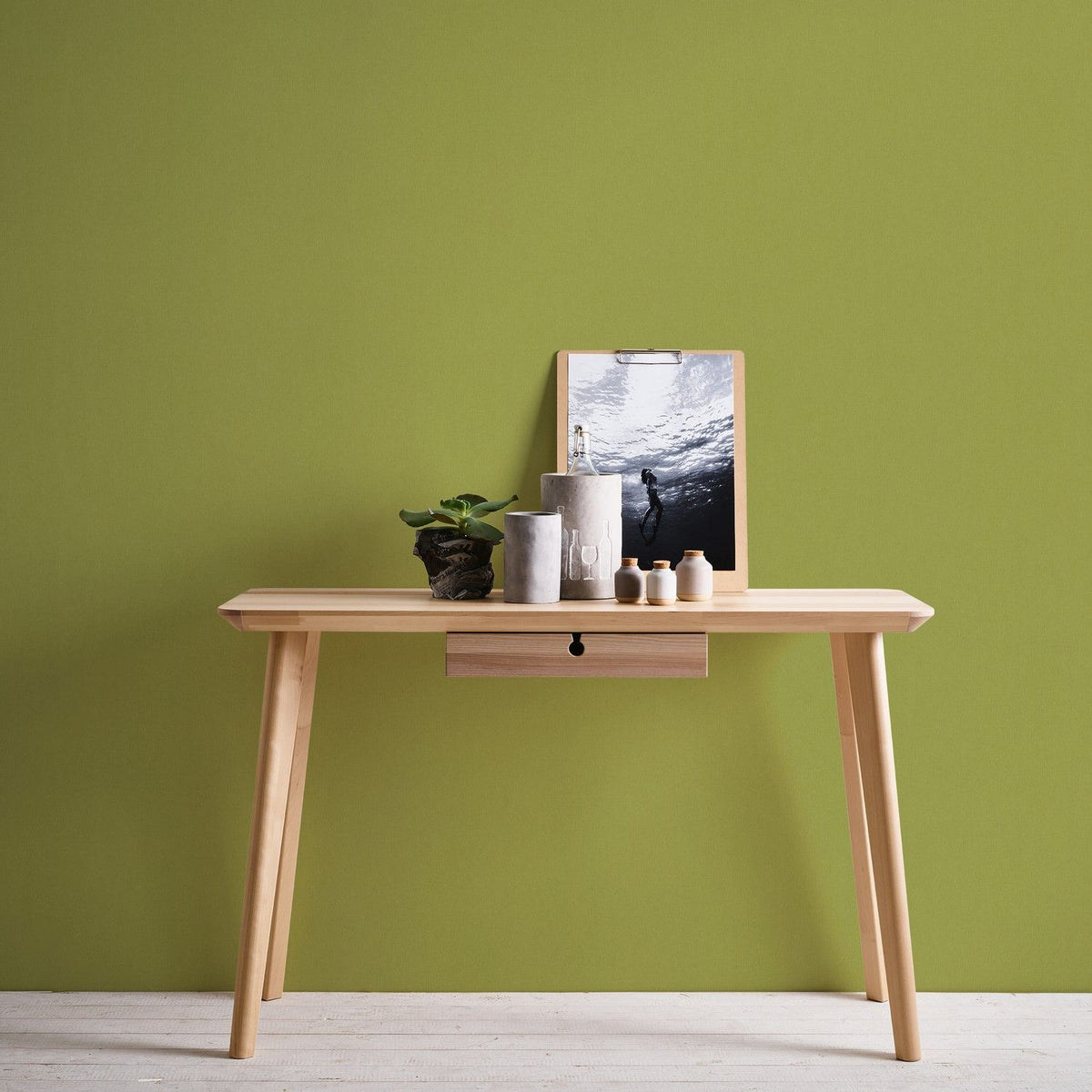 Livingwalls behang effen groen en geel - 53 cm x 10.05 m - AS-377493