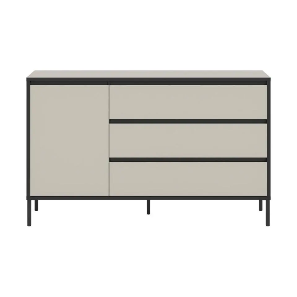 Hioshop Tron dressoir 1 deur- 3 lades kasjmier decor