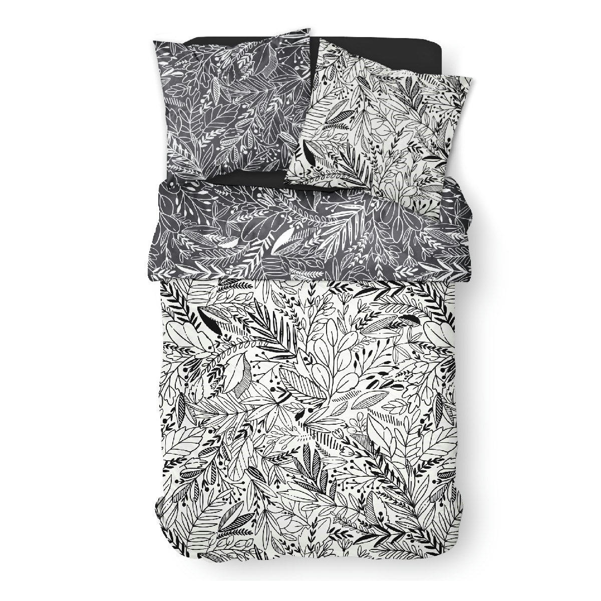 MAWIRA - Parure de lit zippée 2 personnes imprimé en Coton Blanc 240x220 cm