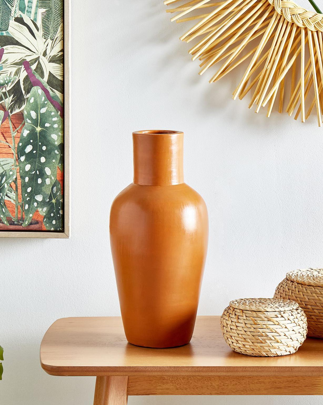 Decorative Vase KARFI Ceramic 37 cm Orange