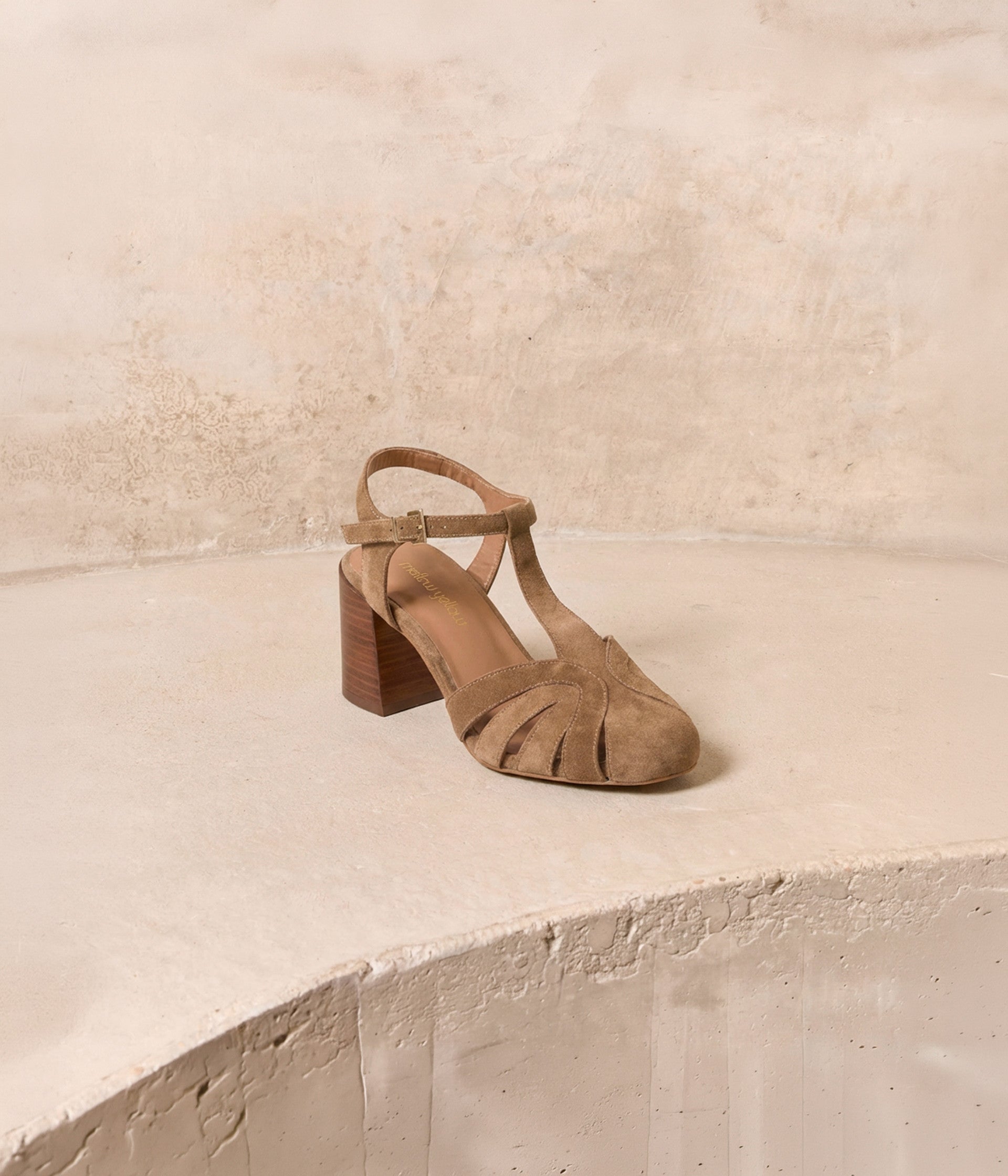 Sandales velours beige Brooklyn