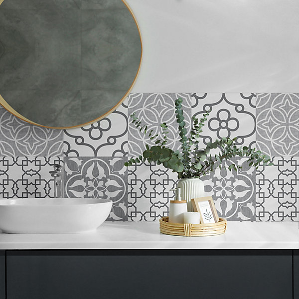 Panneau Mural PVC Wallfluent 50x50 cm Motifs Géométriques Dans La Mise En Page 4 pièces