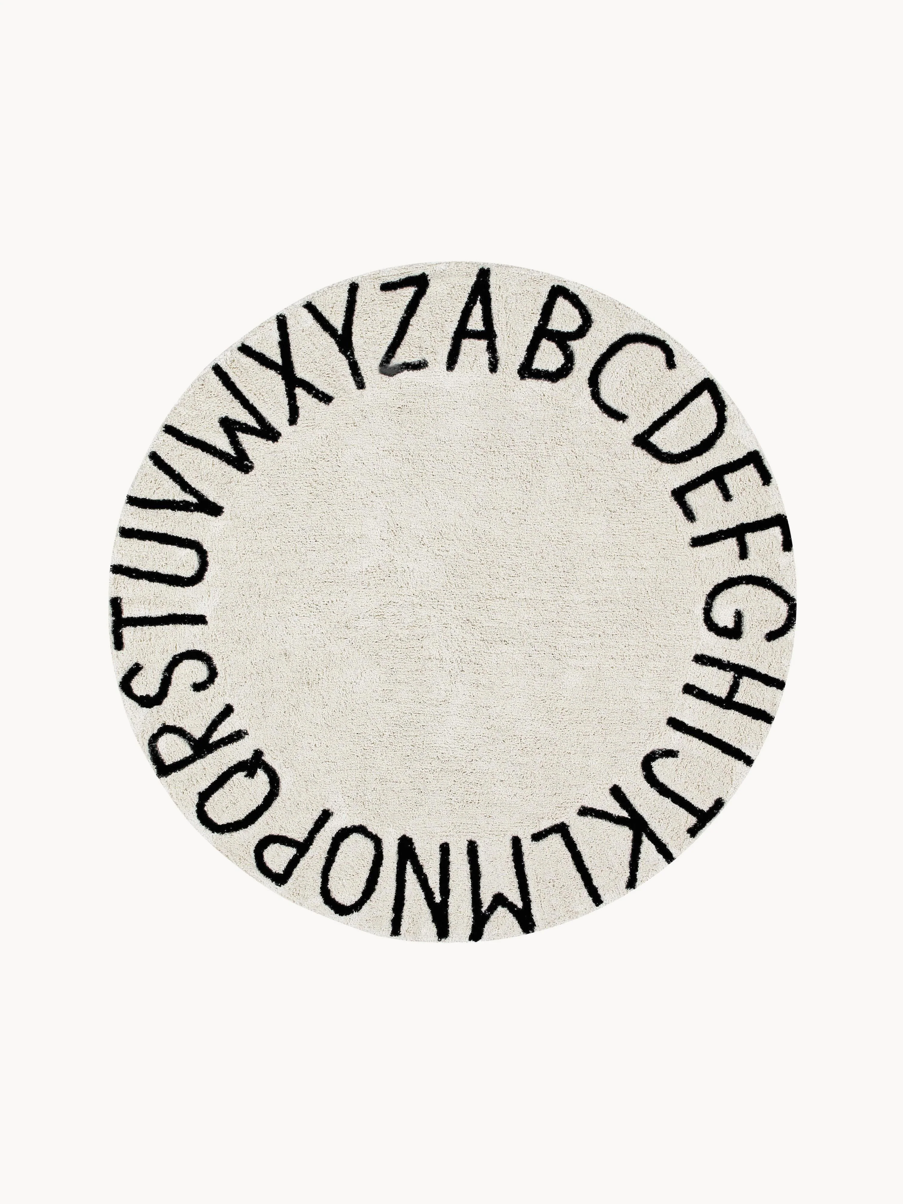 Runder Kinderteppich ABC mit Buchstaben Design