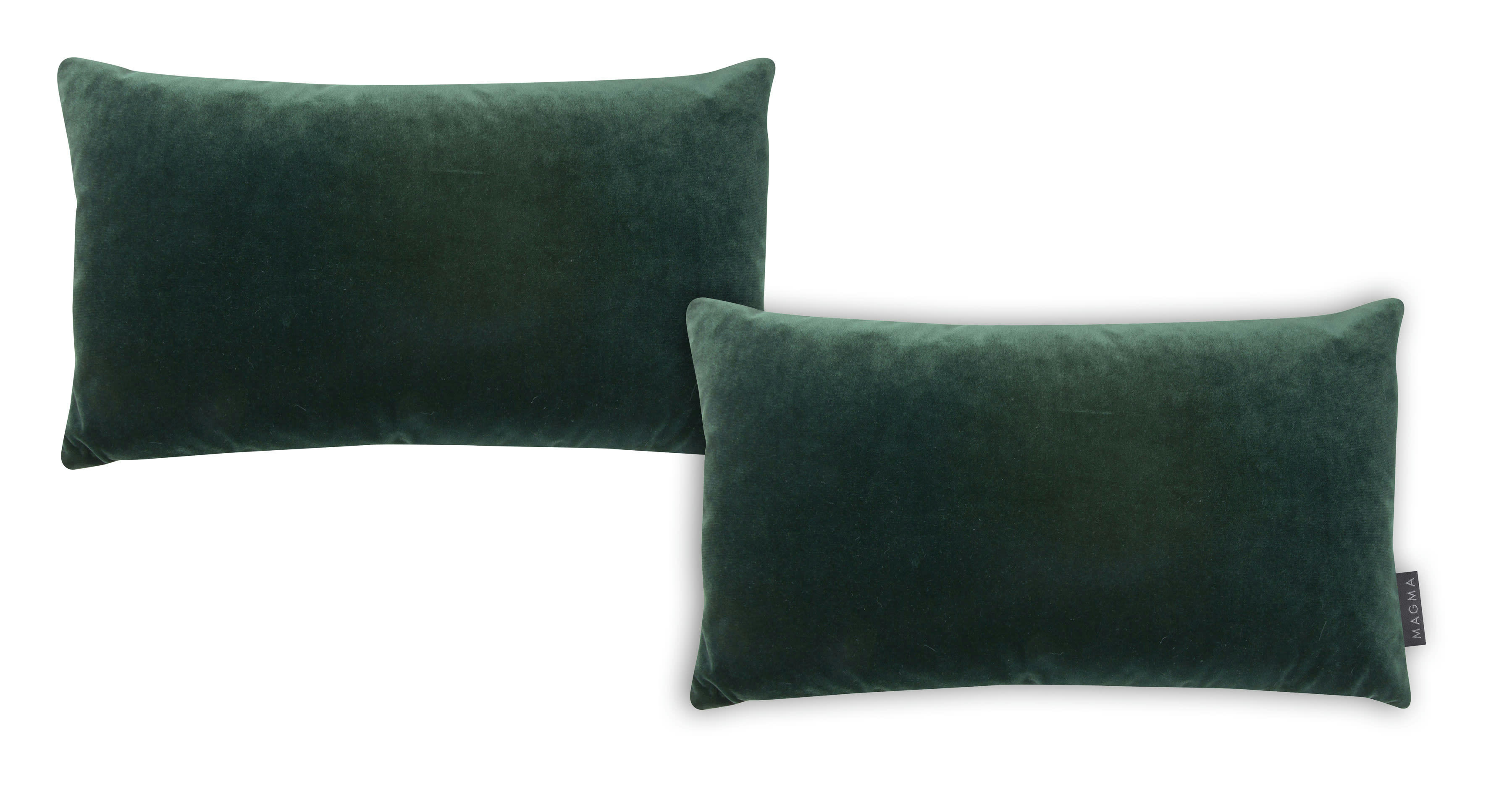 SAMT UNI - Housses de coussin velours bicolore vert sapin- Lot de 2- 30x50