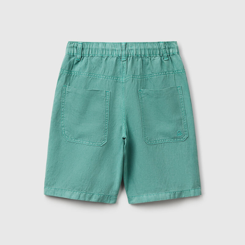 Linen blend bermudas