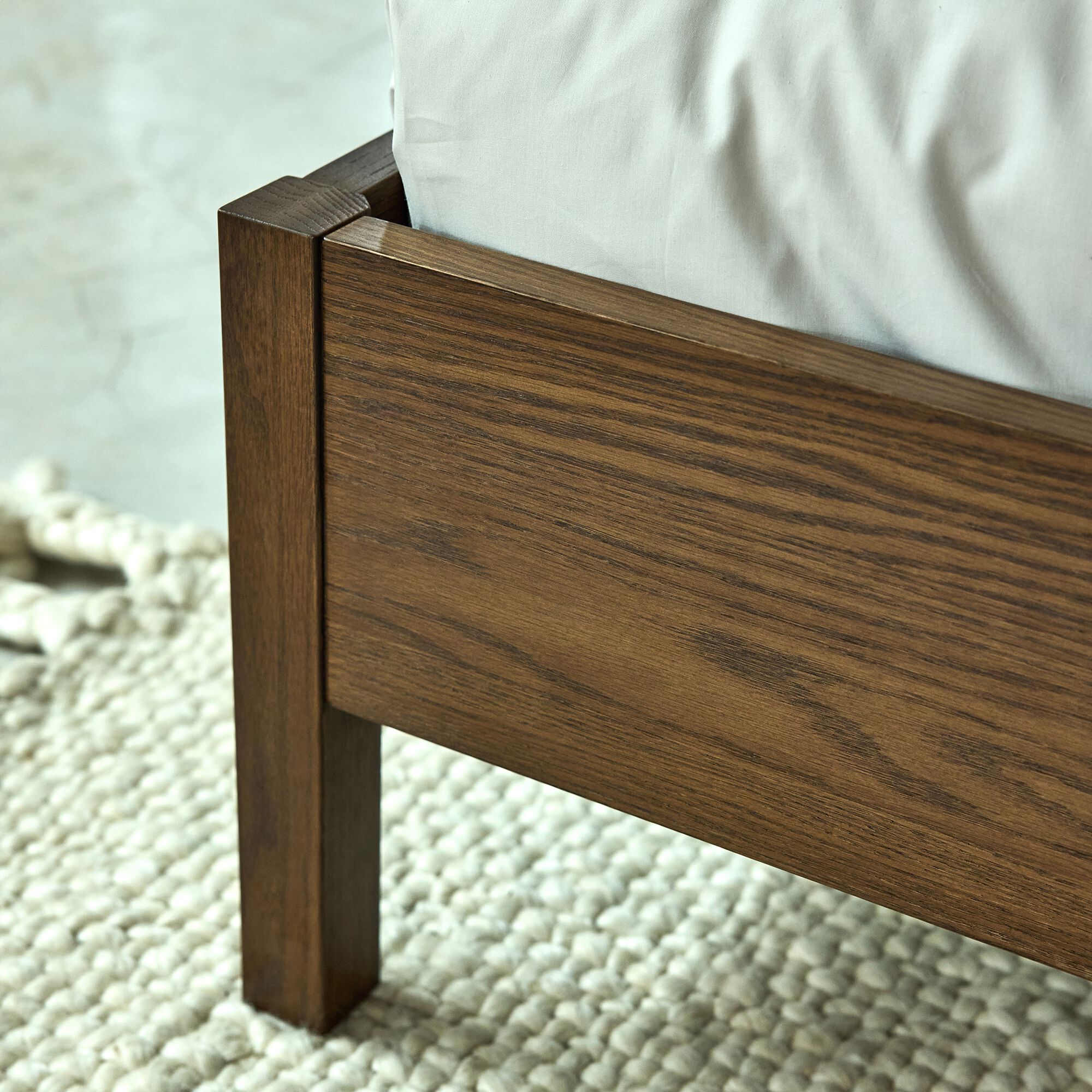 DAVI - Lit 2 places en bois 160x200cm - bois foncé