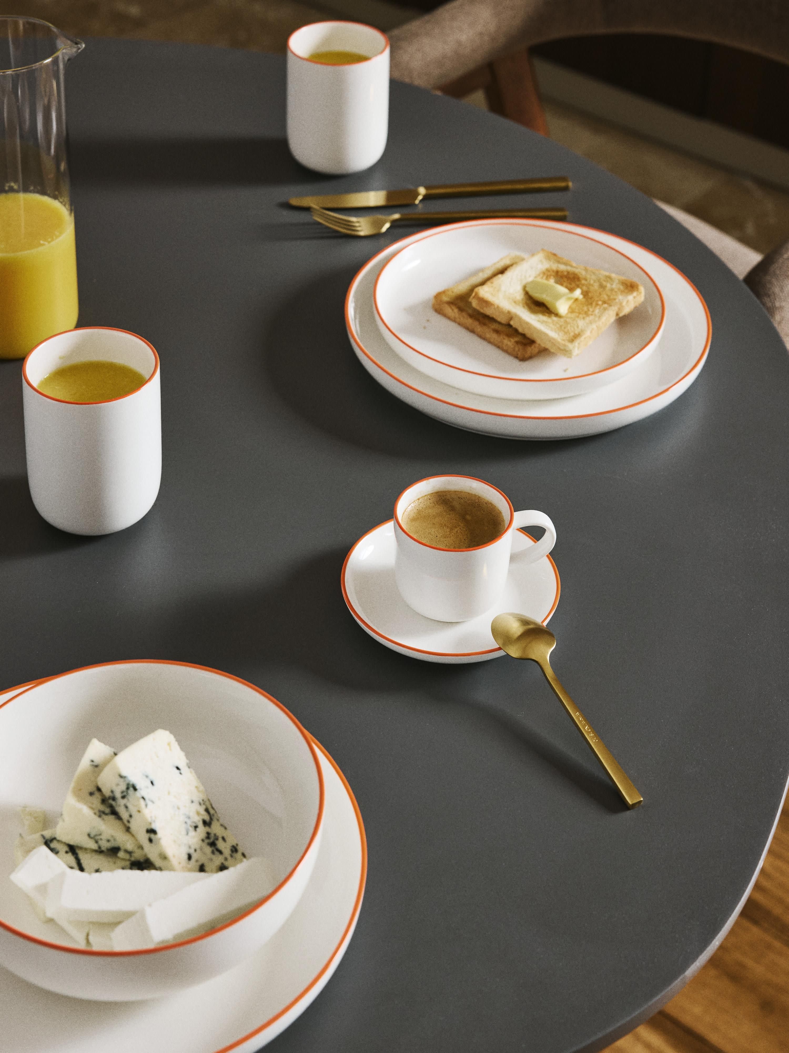 Porzellan-Espressotassen Facile mit Untertassen, 2er-Set
