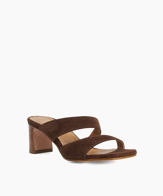 Jaeda Brown - Suede Block Heel Mules