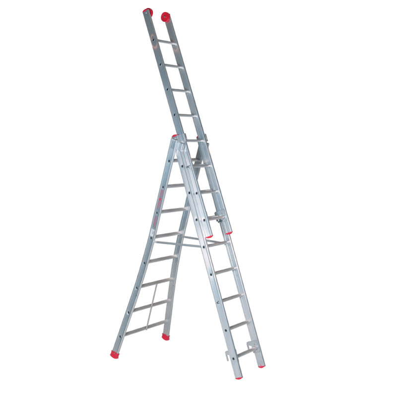 Echelle coulissante industrielle 3 x 8 échelons ESCALO