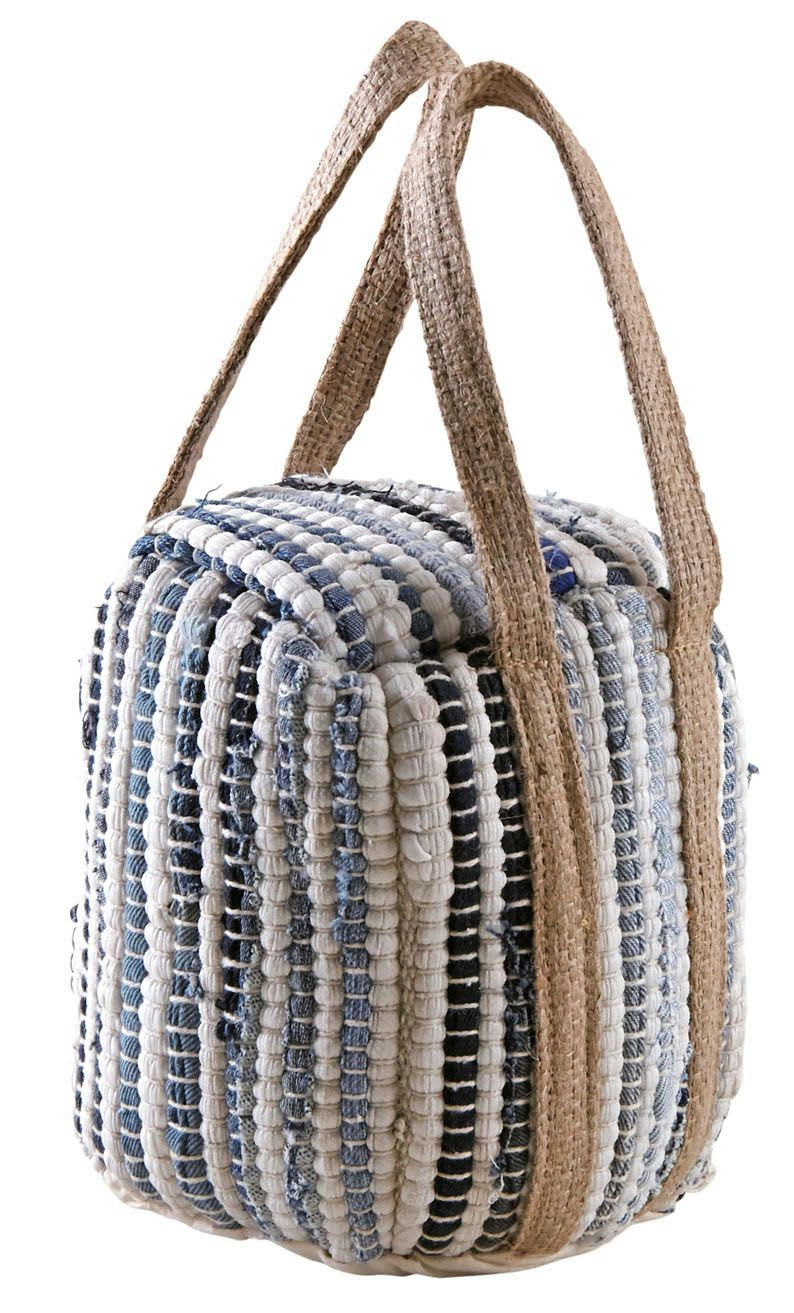 - Cale porte en jute indie bleu