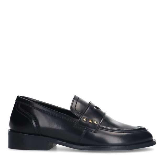 Zwarte leren penny loafers