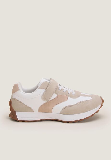 Girls Cream Casual Retro Runner Trainers