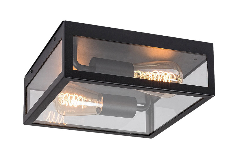 Lampa sufitowa zewnętrzna Zaton czarna 2 x E27 x 60W IP23 Rabalux