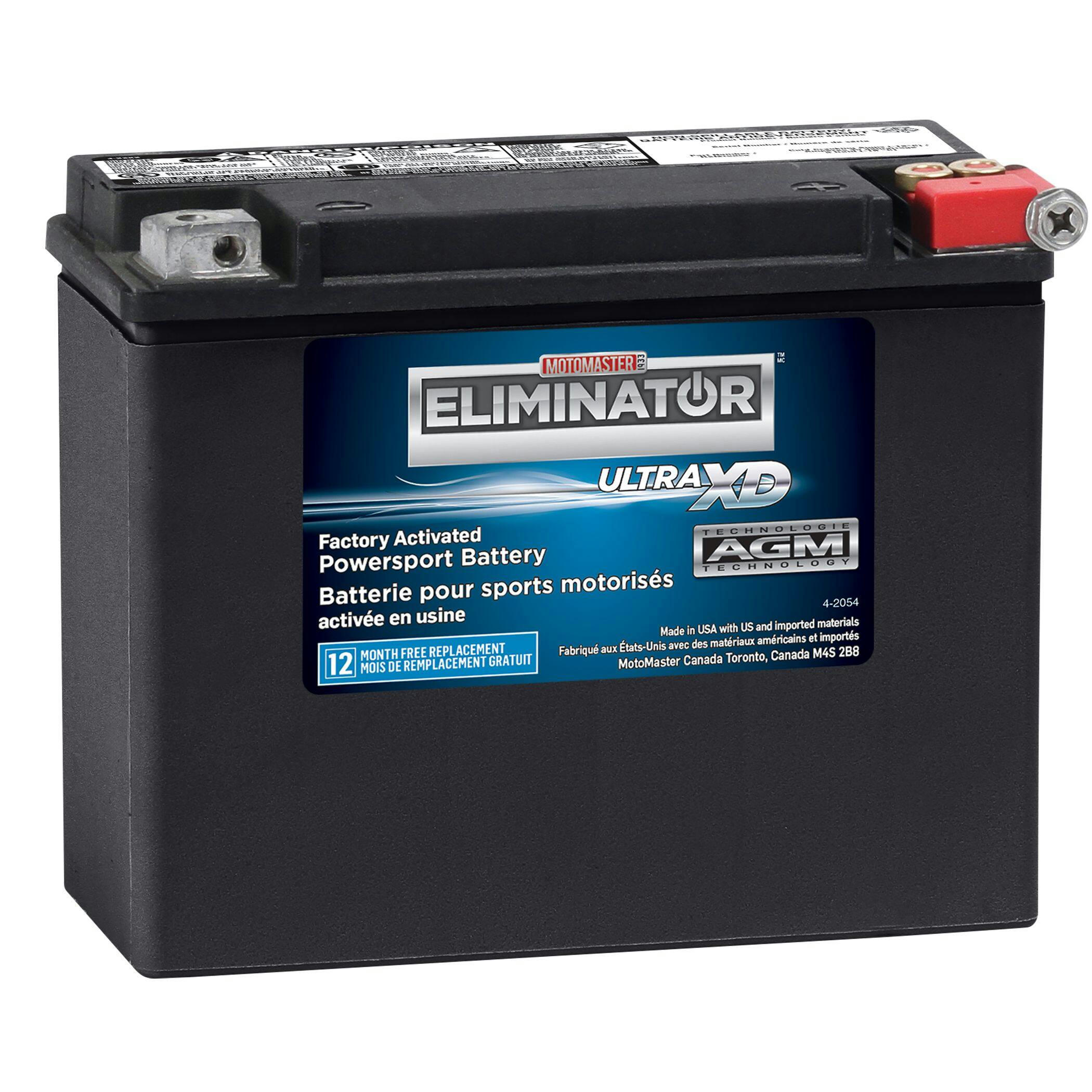 MOTOMASTER ELIMINATOR AGM Factory-Activated Powersports Battery, ETX18L