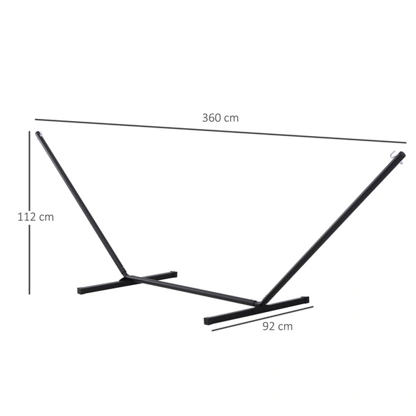 Gestell, Liegefläche: Format: 360 x 92 x 115 cm, schwarz