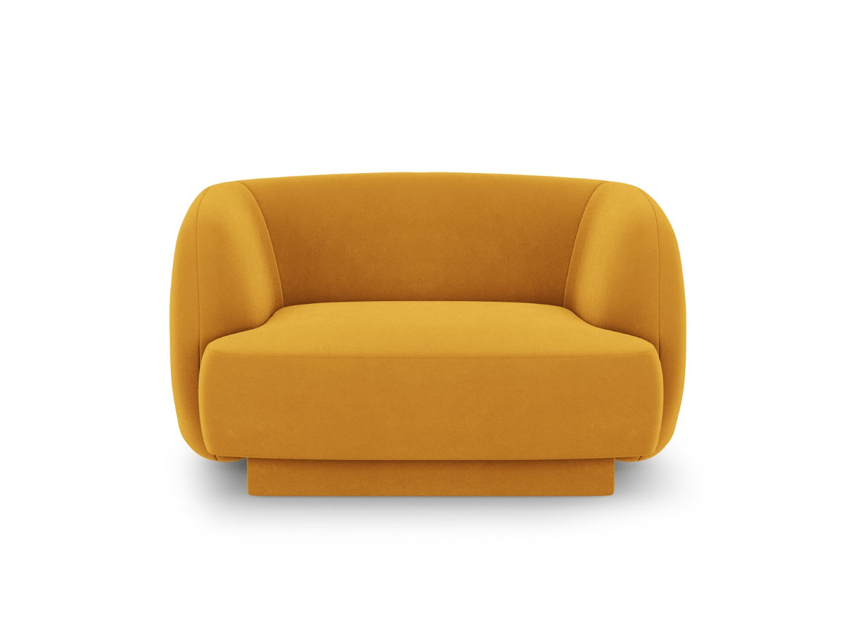 Micadoni Fauteuil Miley flueel, geel - 90x103x70cm