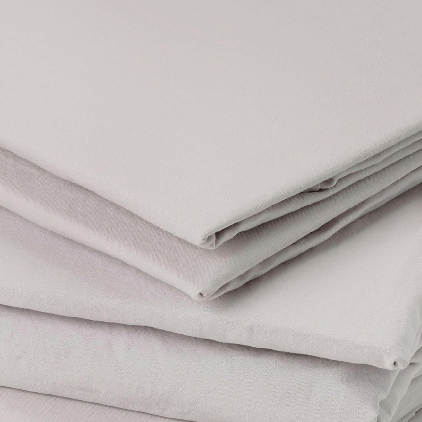 - Taie d'oreiller en coton lavé gris perle 65x65 cm