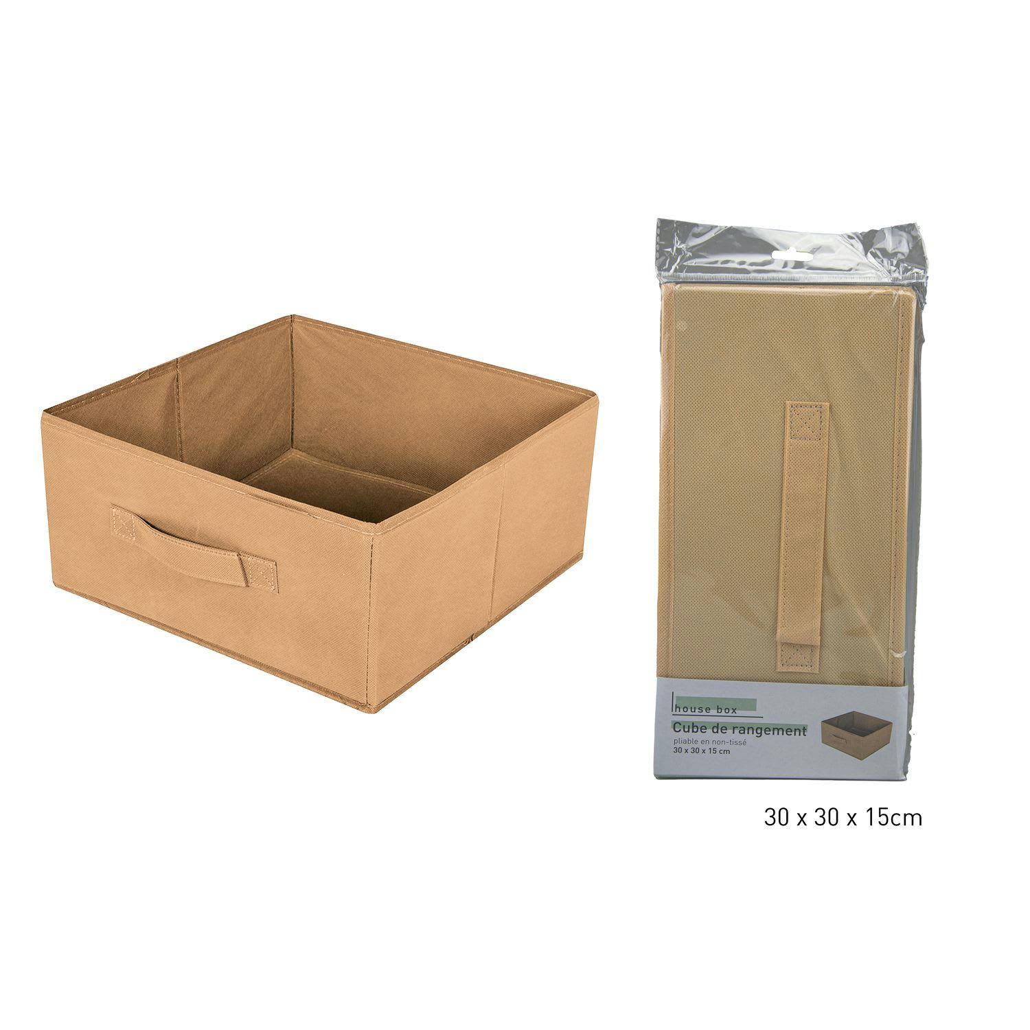 - Lot de 6 boites de rangement pliables en tissus avec poignée -