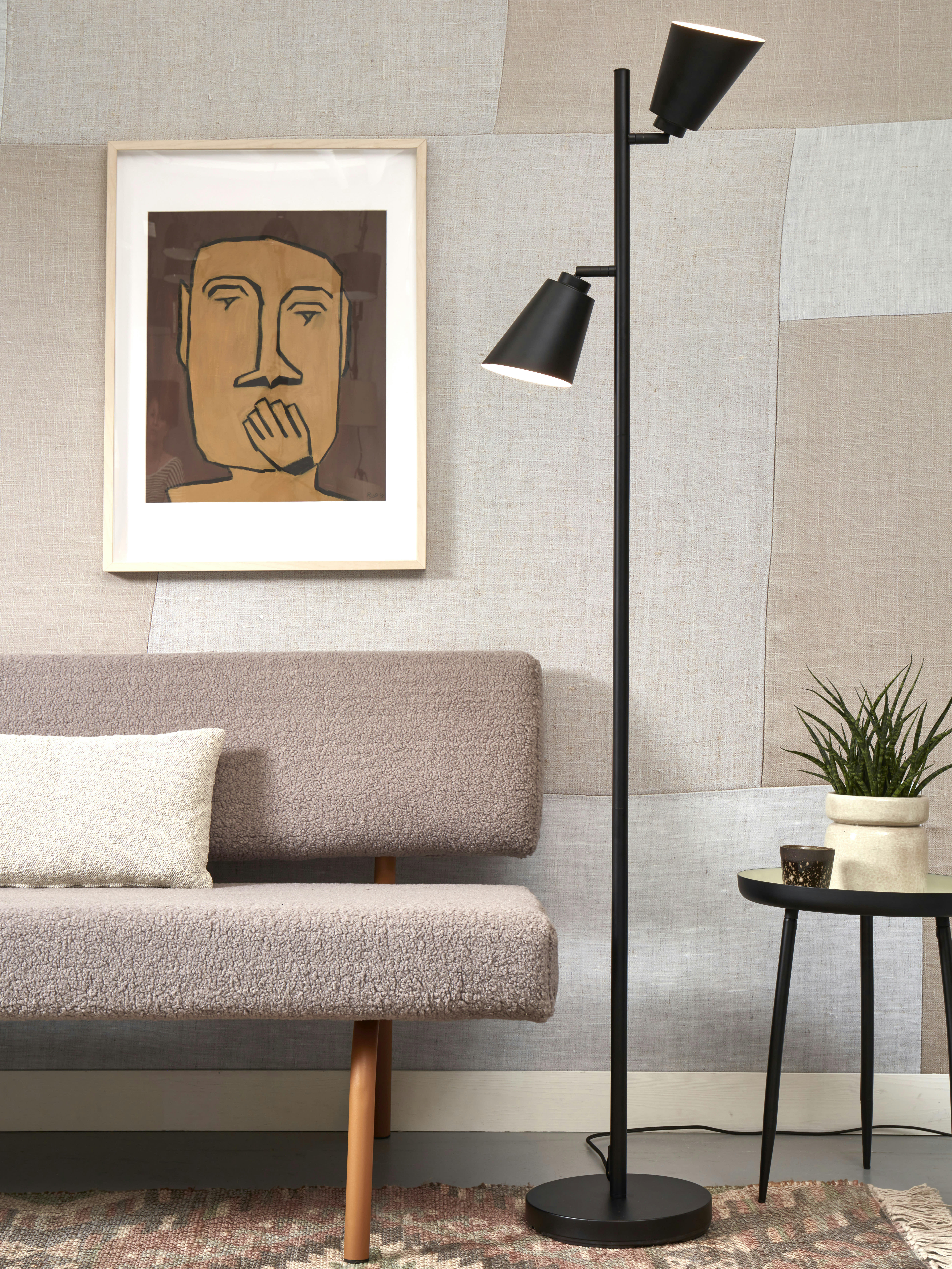 BREMEN - Lampadaire en fer  noir, h. 162cm