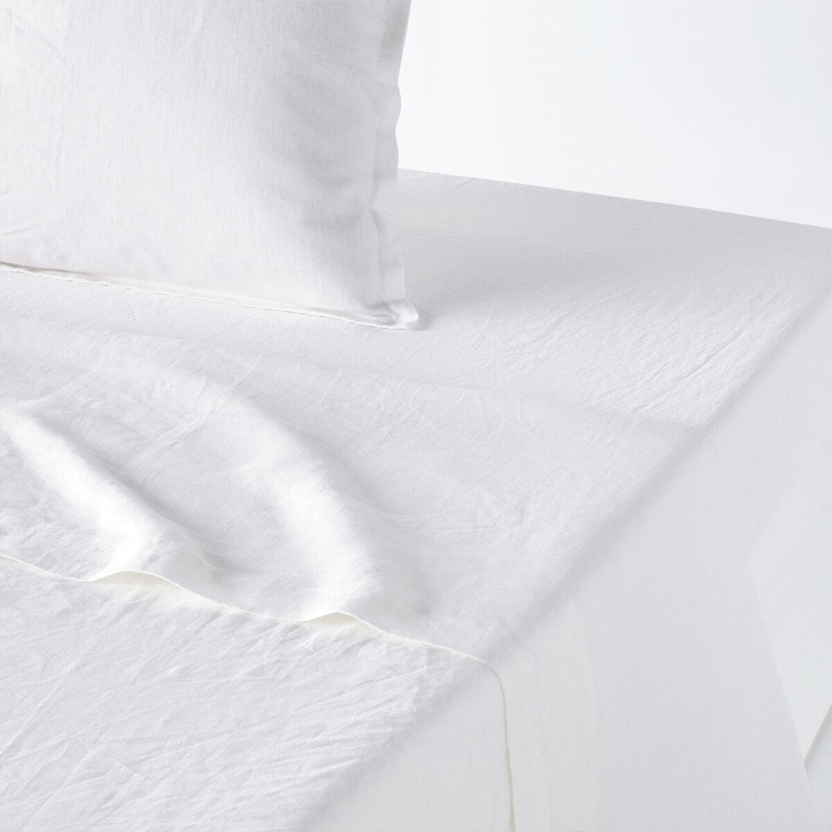 Drap plat uni en lin lavé, Linot