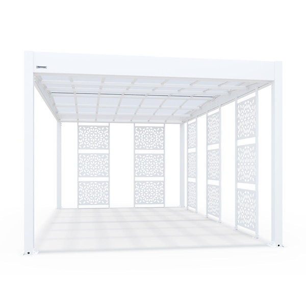 Carport aluminium Blanc Trigano - LIBECCIO   5 claustras - Fabriqué en France
