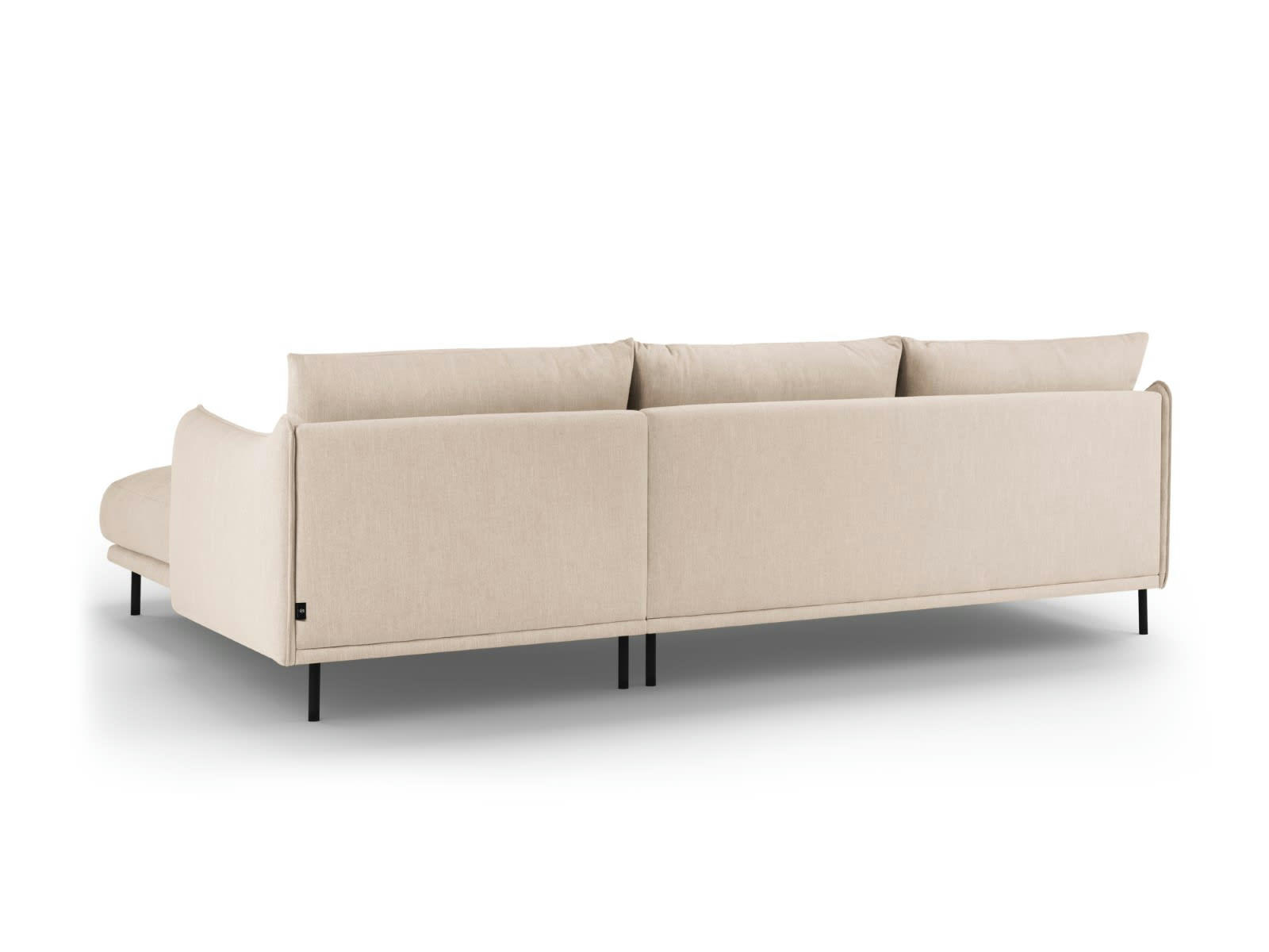 PARIS - Canapé D'Angle Droit 5 places en Tissu Structurel Beige