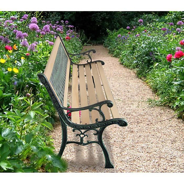Banc de jardin en bois de peuplier et métal - VIDAXL - 122 x 51 x 73 cm - Rose - 2 personnes