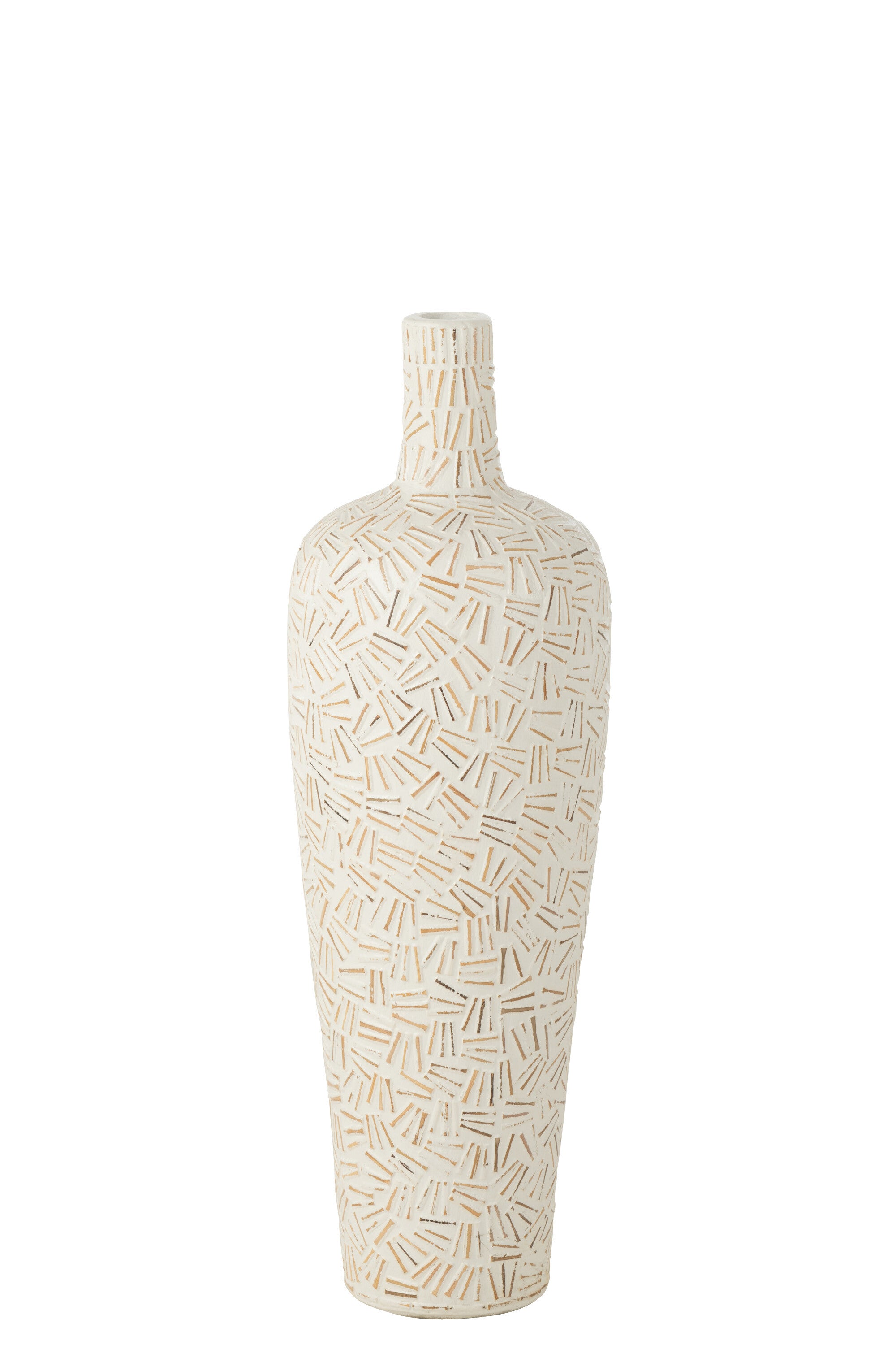 J-Line vaas Lauwra - cement - wit - medium - 80 cm hoog