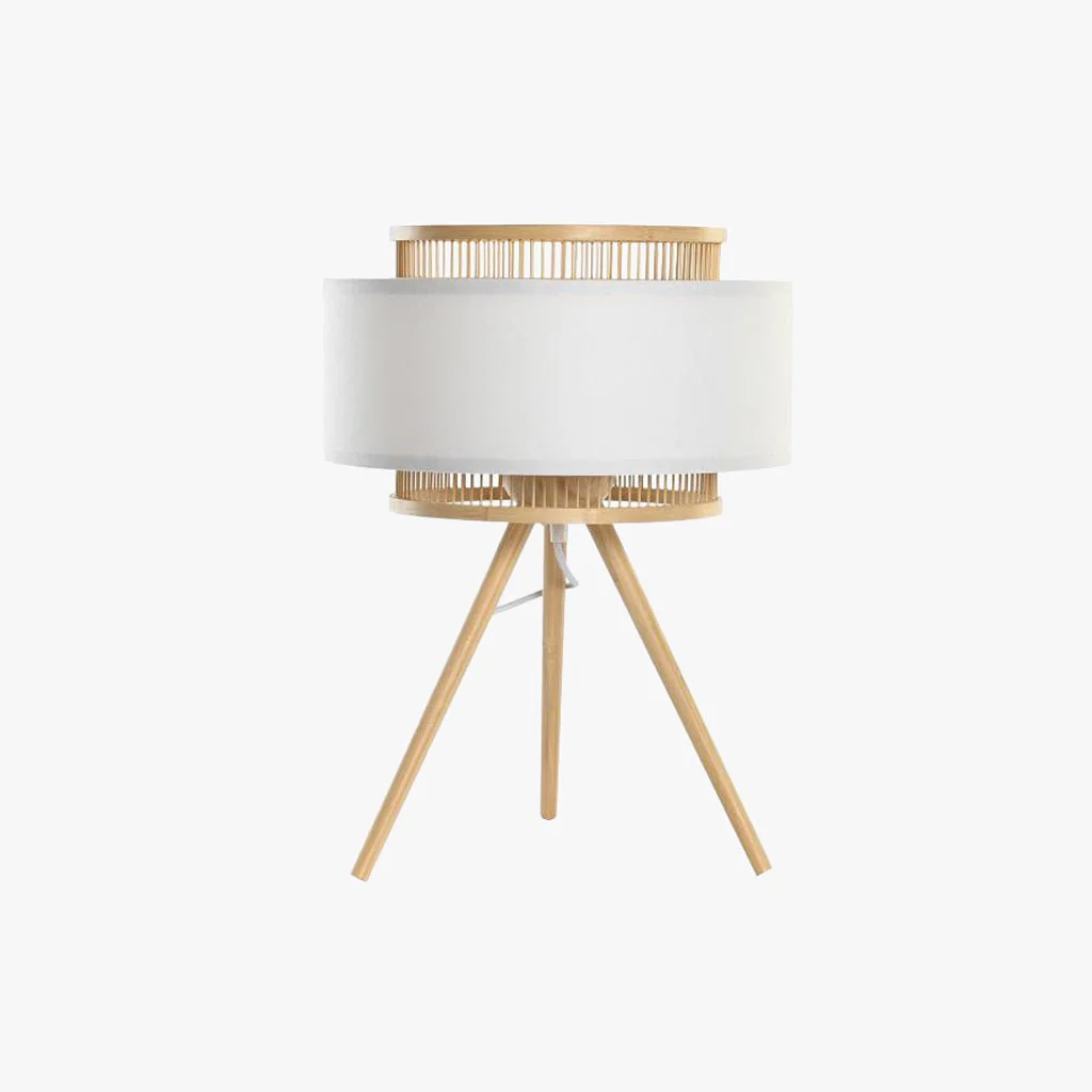 Candeeiro de Mesa Bambu e Tecido 48 cm ICONIC