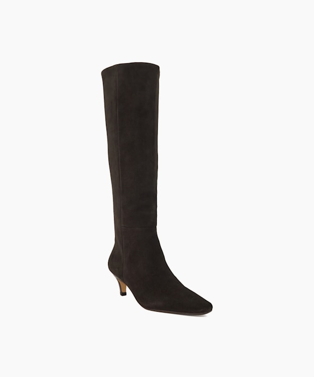 Slink Brown - Knee High Low Heel Boots