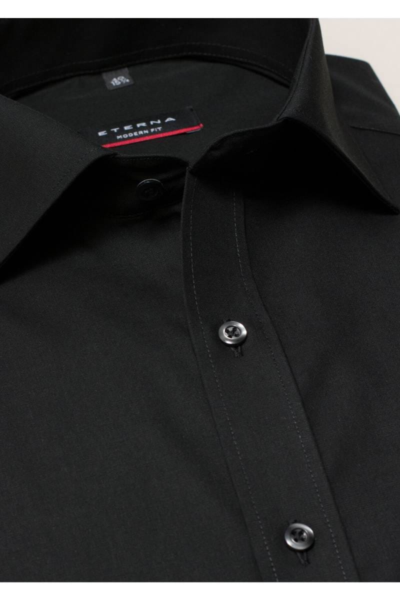 ETERNA Modern Fit Hemd schwarz, Einfarbig
