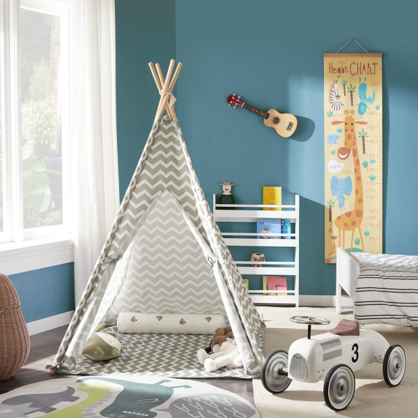SoBuy Namiot tipi dla dzieci Szary 109x109x165cm OSS03