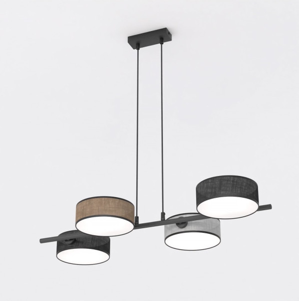 Lampa wisząca DRUMZ czarno-brązowo-szara 4xE14x15W IP20 Emibig