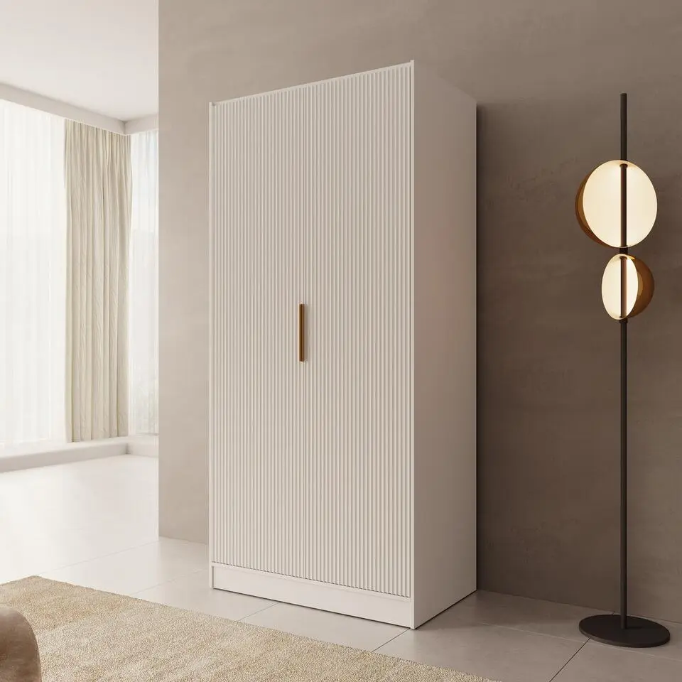 Meubella - Tavares - Kledingkast met 2 deuren - Wit - 102x60x216 cm