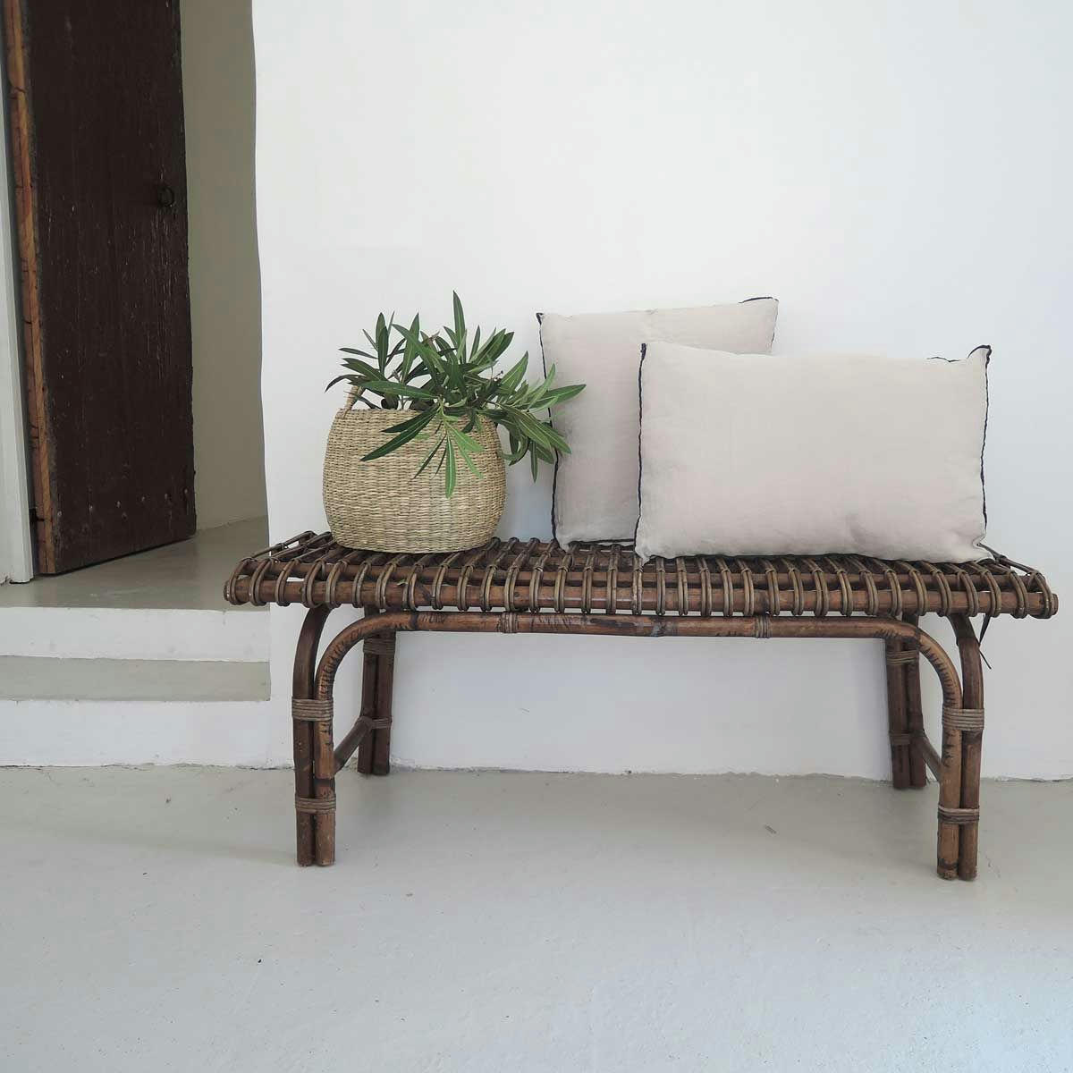 OSLO - Coussin en lin lavé et beige - 40 x 60 cm