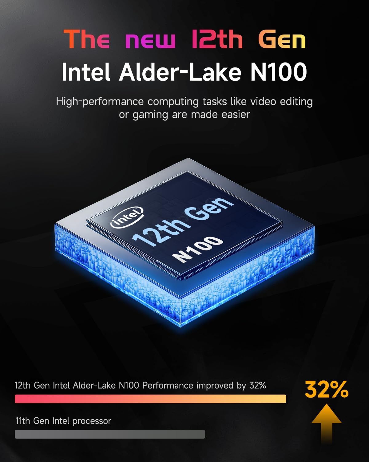 NIMO 15.6 IPS FHD-Laptop  Pentium Quad Core N100 4GB RAM 128GB SSD (Beat i3-1115G4  Up to 3.4GHz) Computer with Backlit Keyboard Fingerprint Type-C WiFi 6 BT5.2  for Student and Home