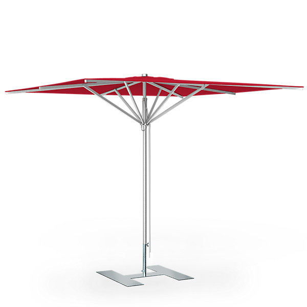 Parasol de terrasse complet Prémium Rouge 240 x 240 Armature Gris