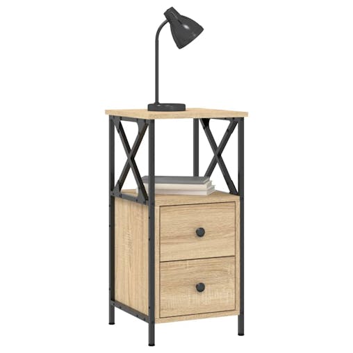 NNEVL Bedside Cabinets 2 pcs Sonoma Oak 34x35.5x70 cm Engineered Wood