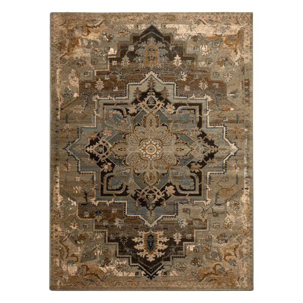 Dywan wełniany OMEGA ABBAS Rozeta vintage koniak beż 170x235 cm