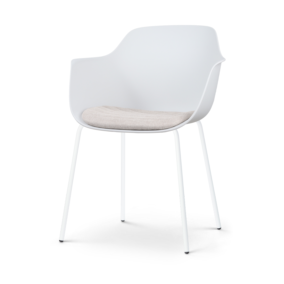 Nolon Nora-Liz Eetkamerstoel Wit - Beige Kussen - Witte Poten