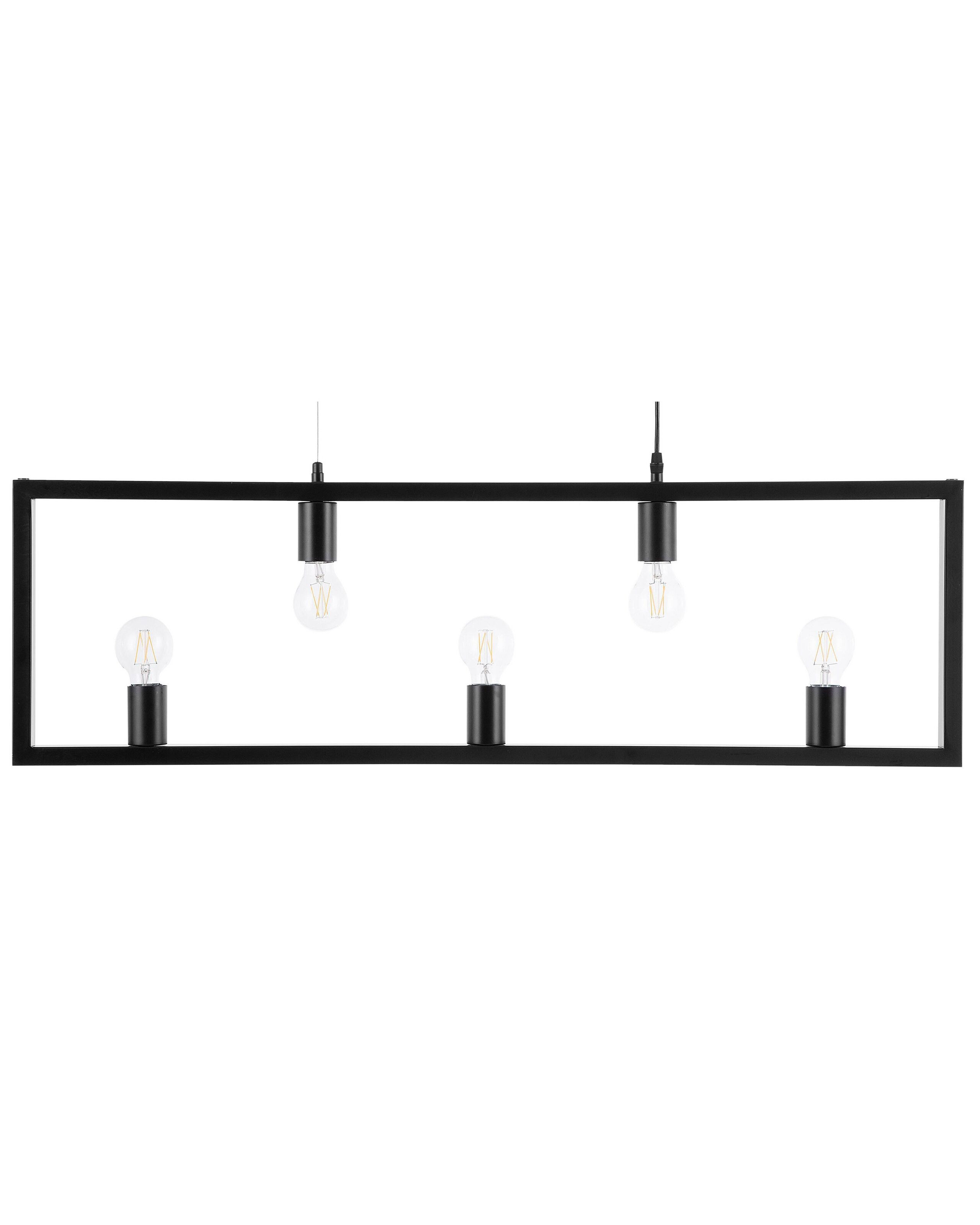 Lampa wisząca 5 żarówek metalowa czarna