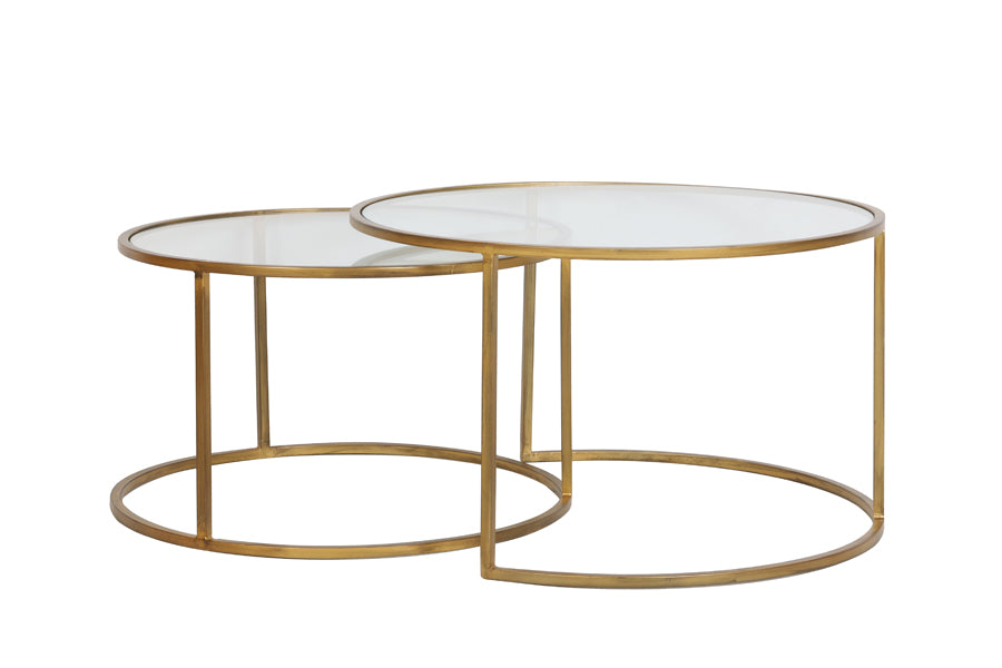 Light & Living salontafel DUARTE - Ø75x44cm - goud - Set van 2