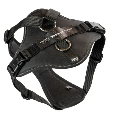 Julius-K9 Longwalk Light Dog Harness with Tracker Bag – Black