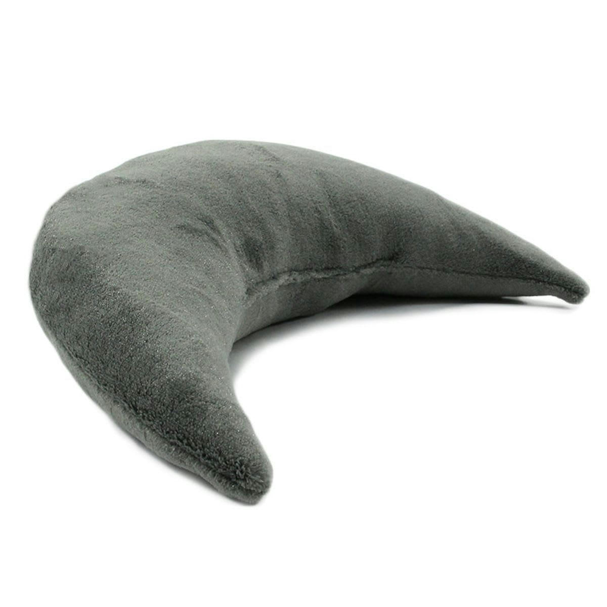 COMETE - Coussin extra-doux en forme de lune gris 30x45