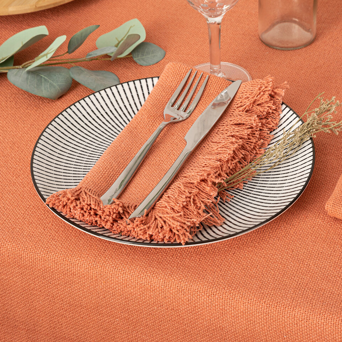 Set of 2 napkins "Maha" Terracotta pink, 40x40 cm